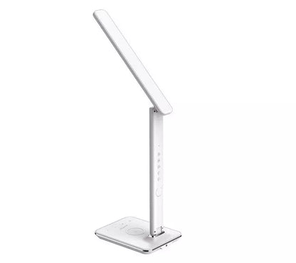 GROOV-E Ares LED Desk Lamp with Wireless Charging Pad & Clock - White