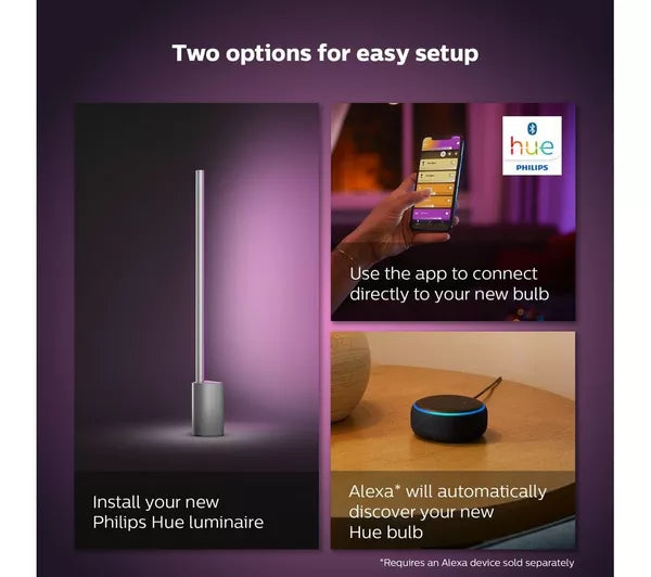 PHILIPS HUE Signe Gradient White & Colour Ambiance Smart LED Table Lamp - Black
