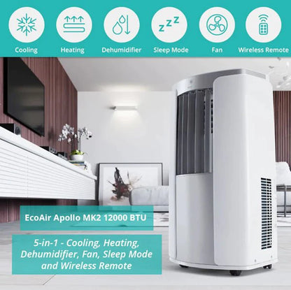 EcoAir Apollo MK2 12k BTU Heat Pump Portable Air Conditioner